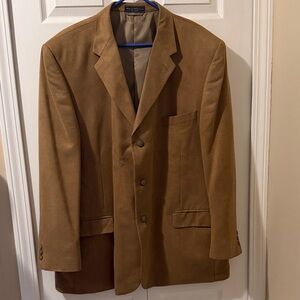 Vintage Jeffrey Banks Men's Tan Suede Blazer, Big and Tall Size